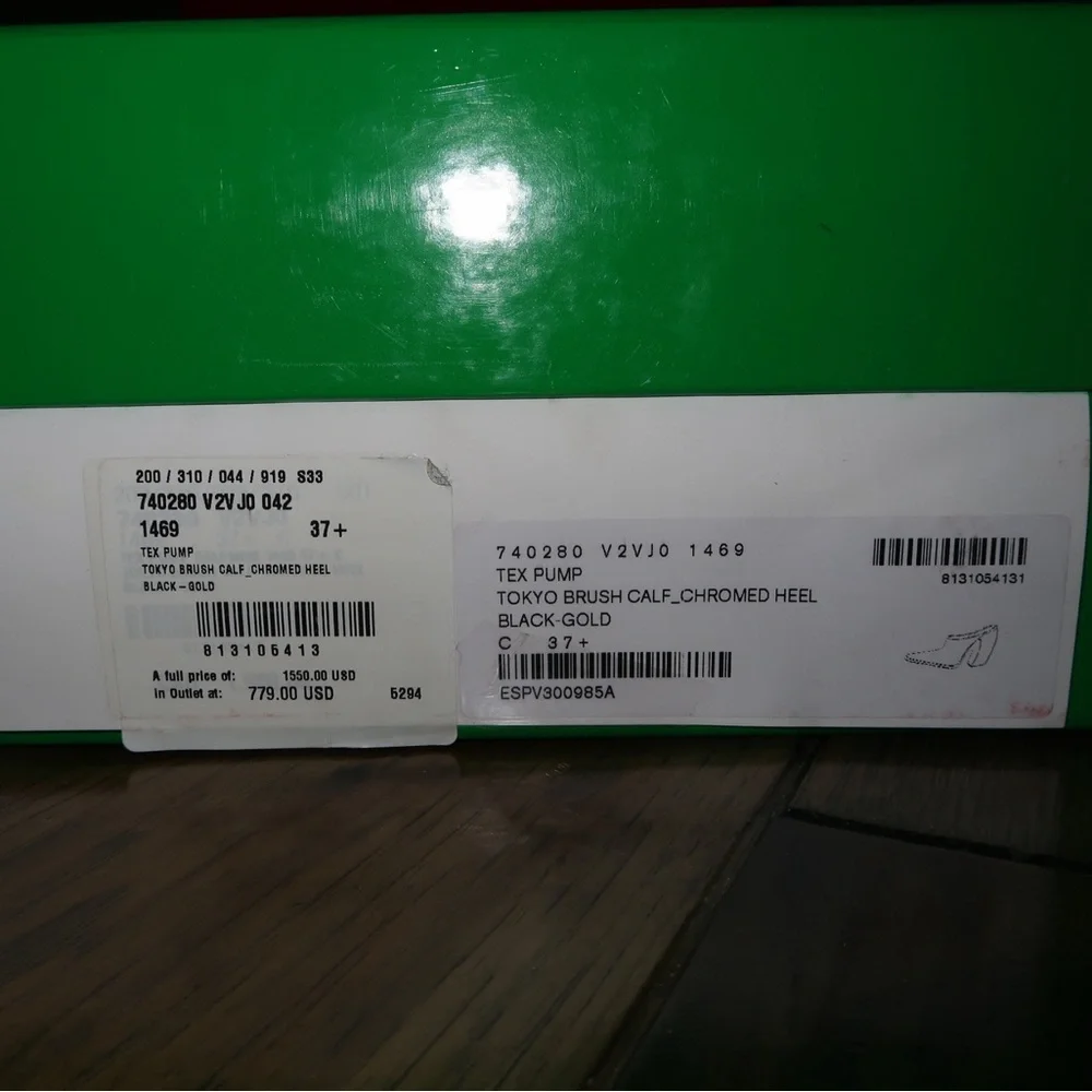 Bottega Veneta Tex Pumps Black/Gold – Never Worn, Box & Dust Bag - Picture 8 of 11